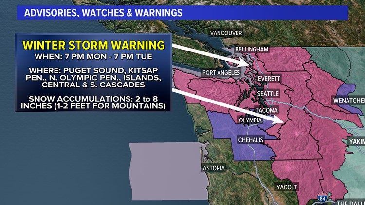 Snow To Taper Off Across Western Washington On Tuesday | King5.com