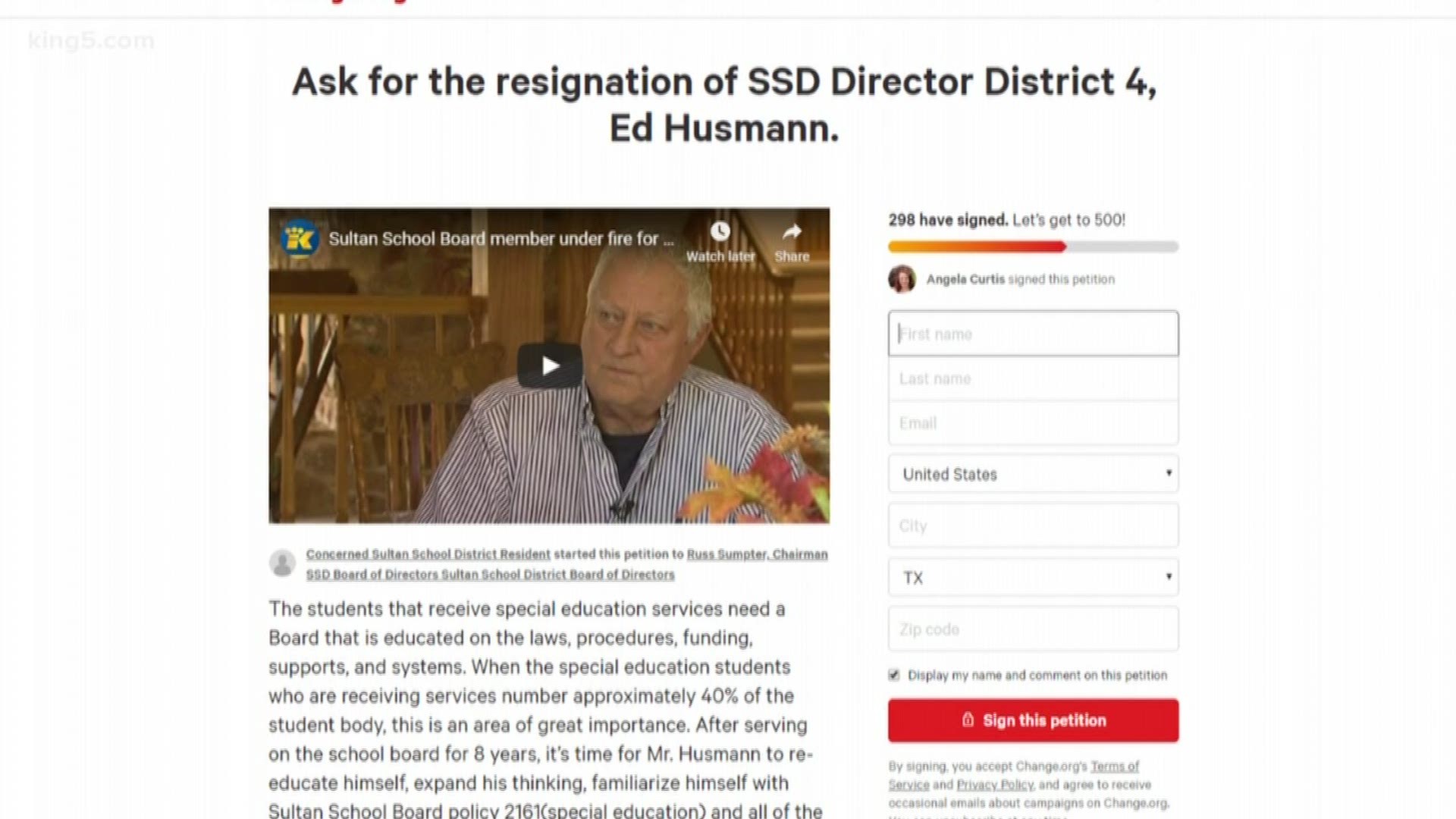 After making remarks about special needs students being uneducatable, parents are demanding a Sultan school board member res