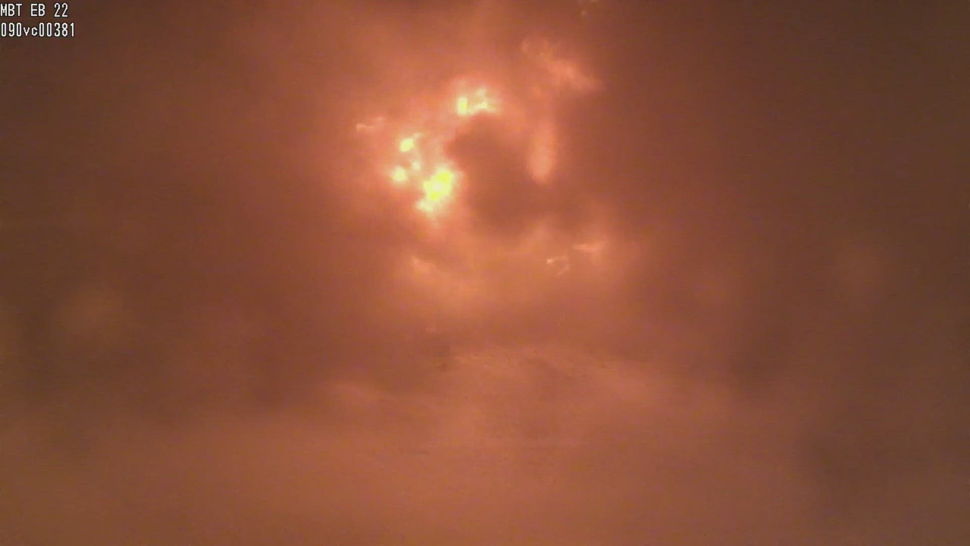 Cars appeared to be turning around as crews responded to the flames.