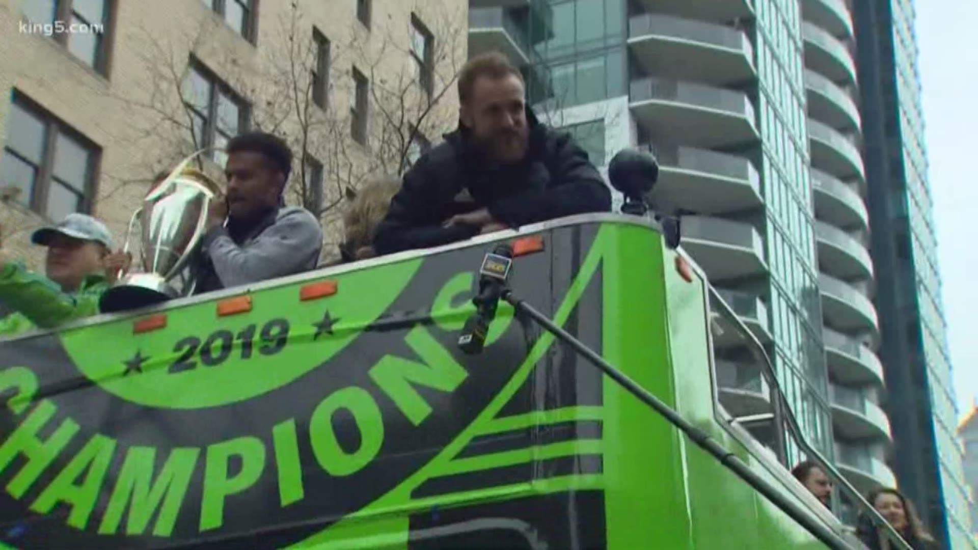 Interviews along the Sounders parade including Stefan Frei.
