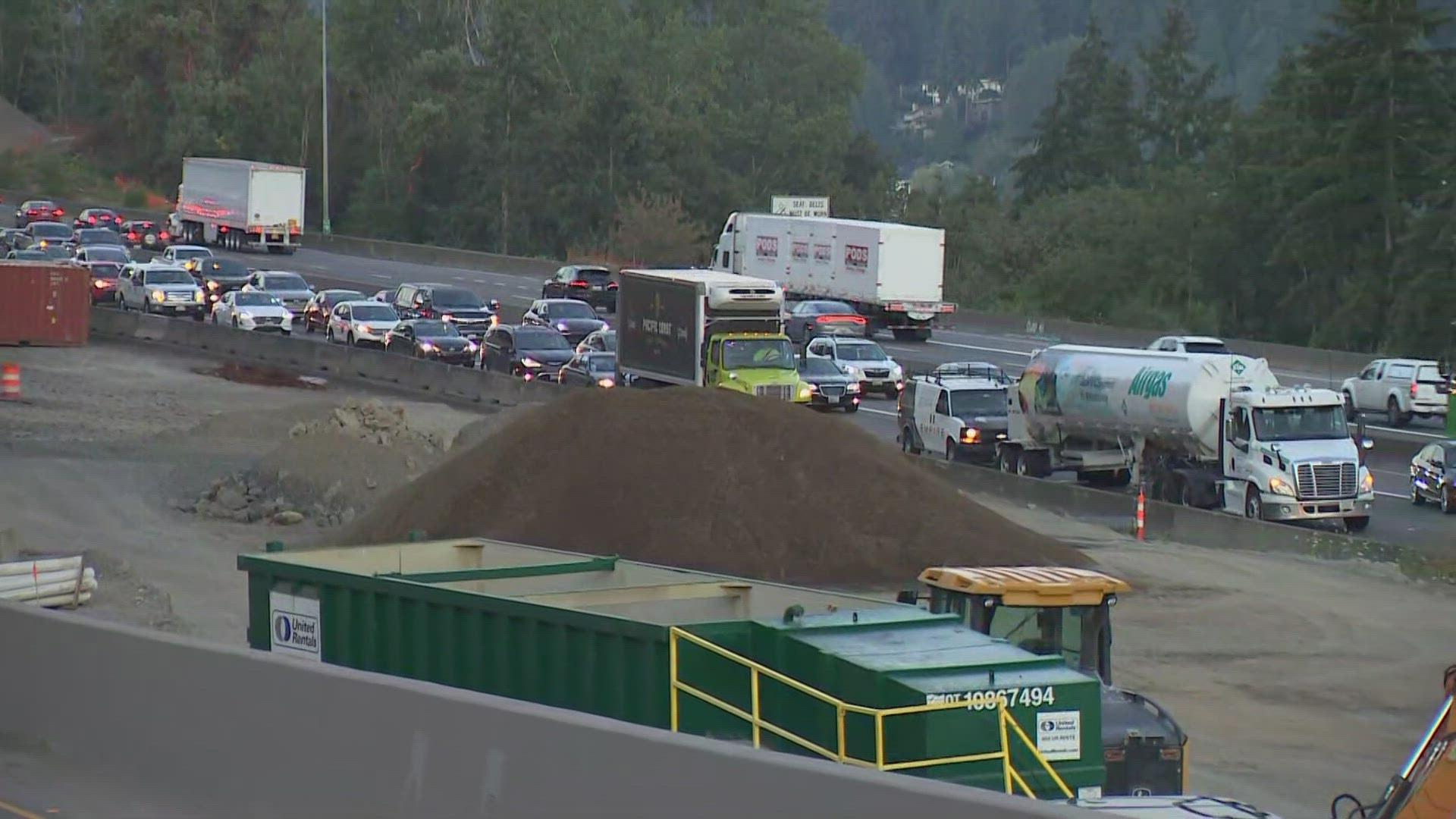 A multi-vehicle crash has traffic crawling along on I-405 N in Bellevue near Coal Creek Parkway