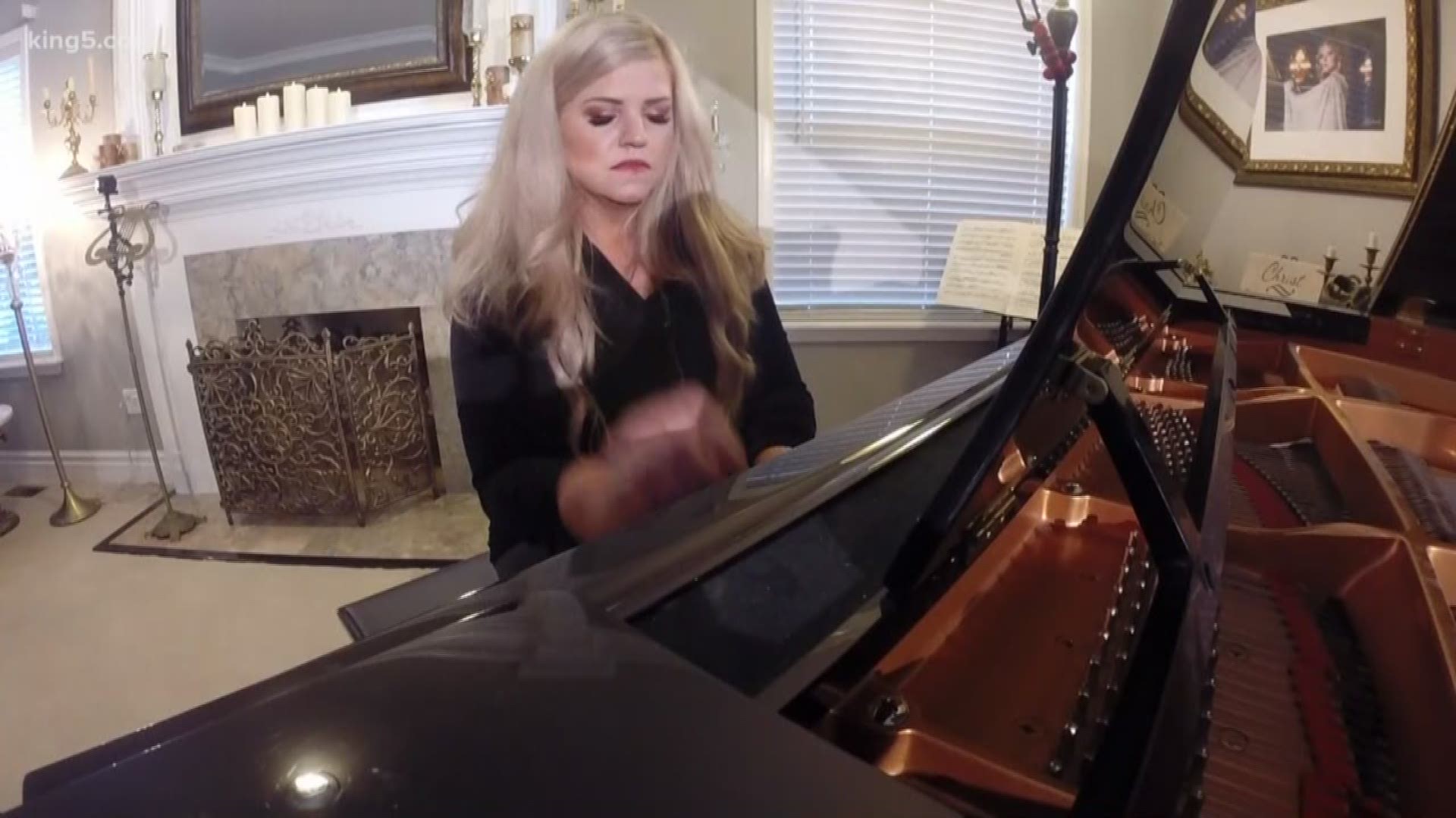 Pianist Jennifer Thomas plays her music as an outro on KING 5 at 5:00.
