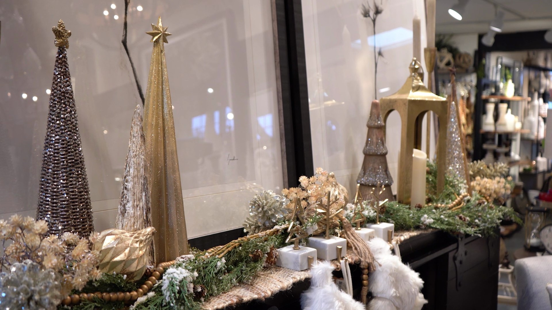 What to add in addition to a garland draped over your mantle, shelf or credenza during the holidays. Sponsored by Lucky Home.