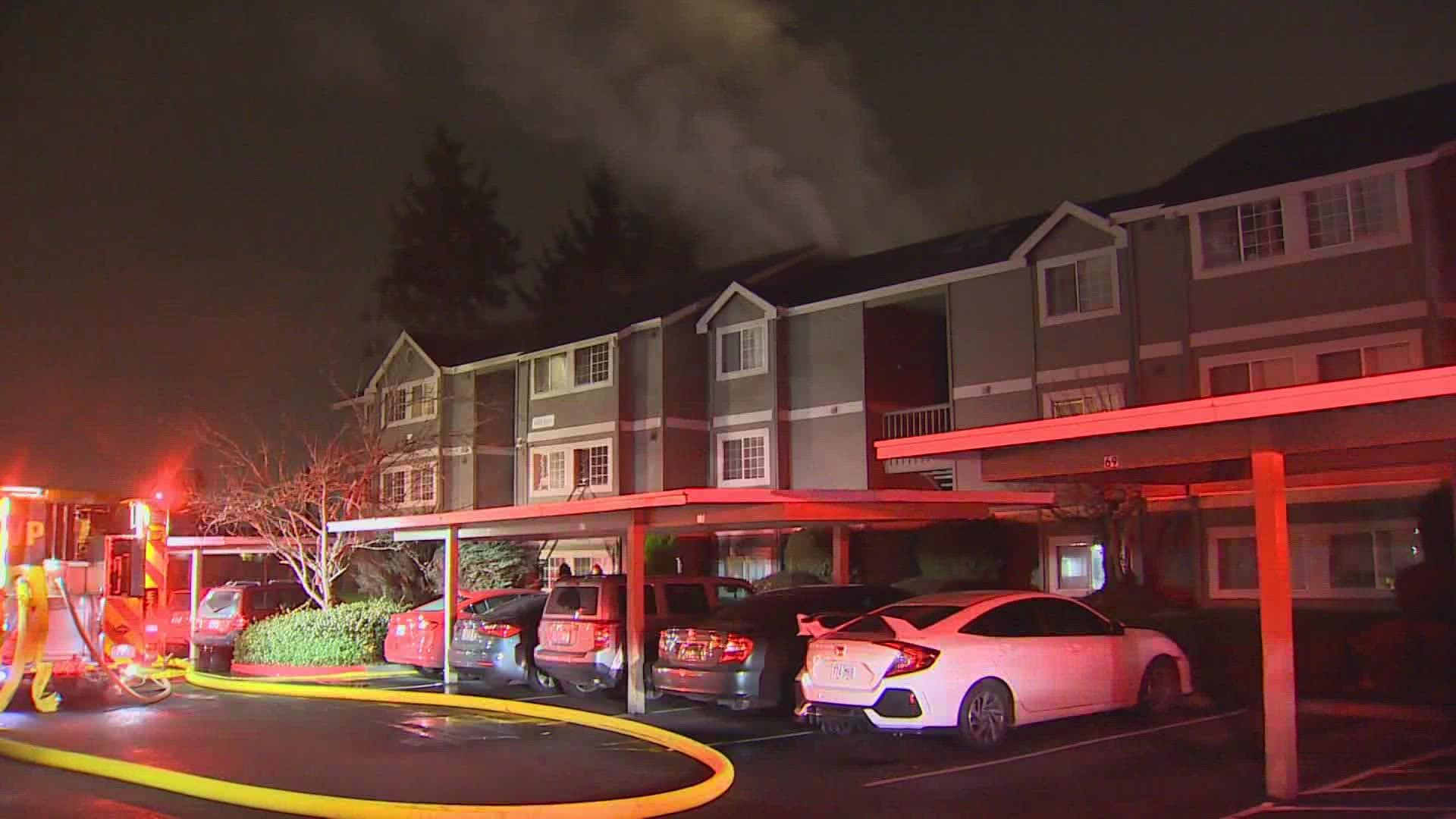 A quick-thinking family helped others evacuate from a fire at Wind River Ridge Apartments in Lakewood.