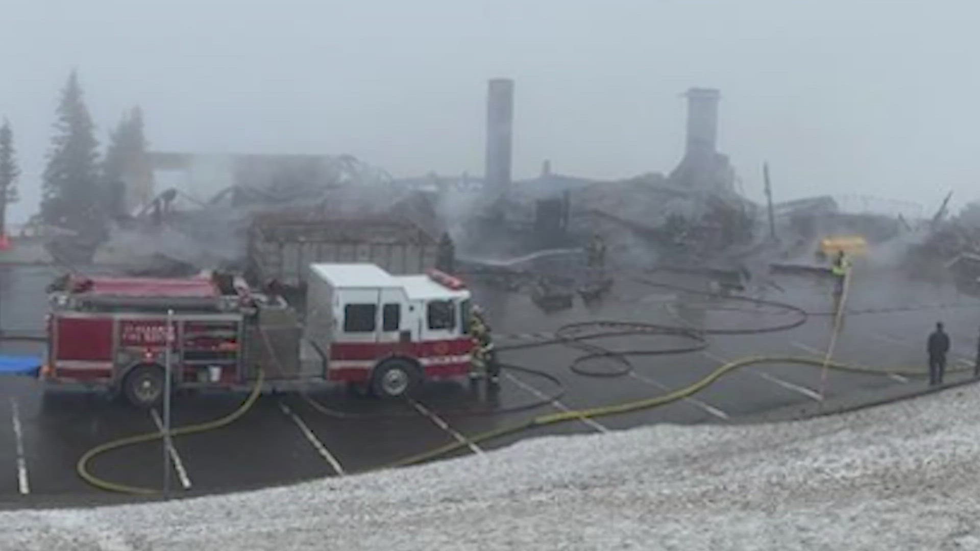 The lodge was closed for renovations, which were to include upgrades to the building's fire detection and notification systems.