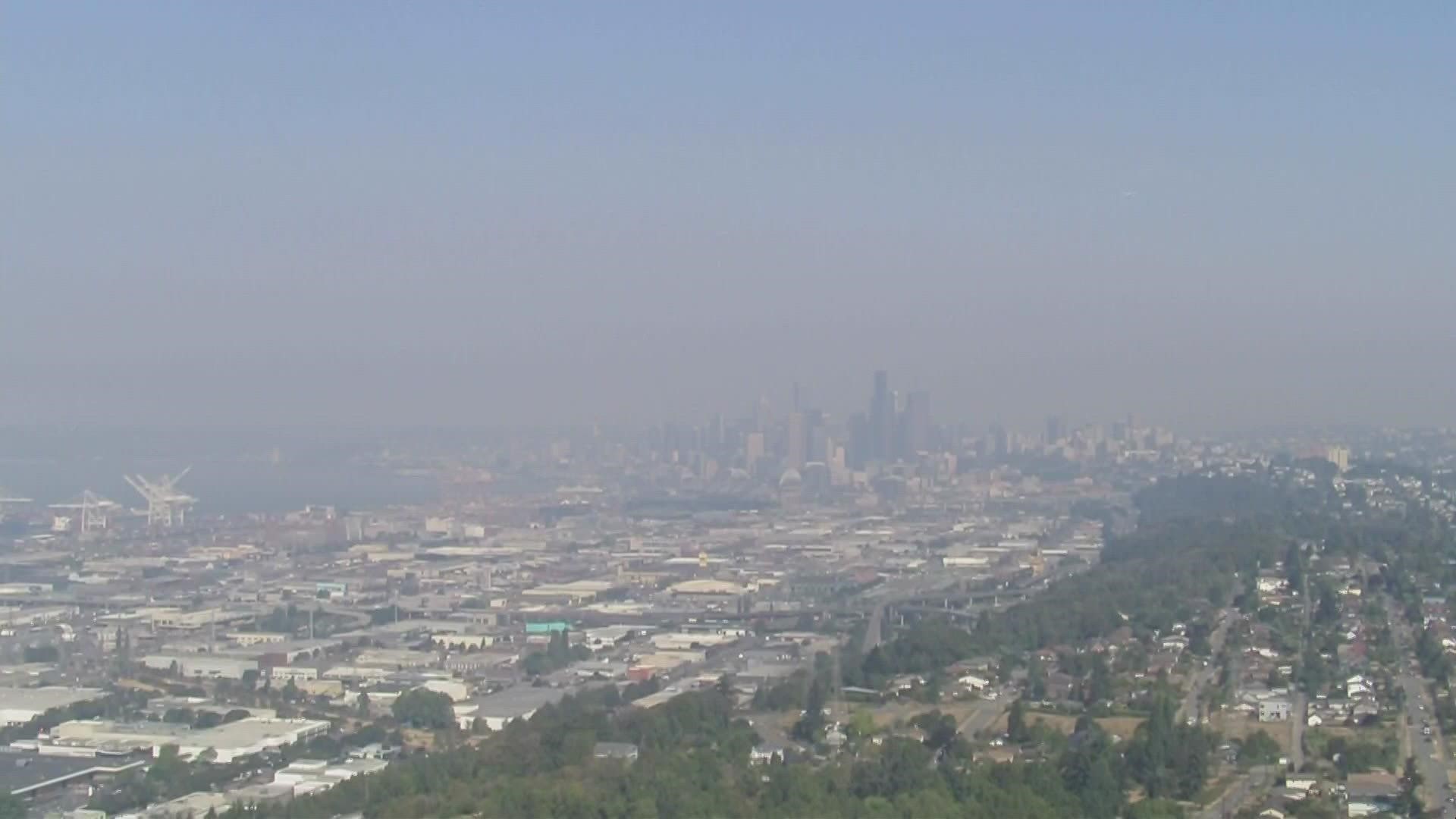 According to Puget Sound Clean Air Agency, the air quality in the area is "very unhealthy" for everyone downtown and in north Seattle on Wednesday afternoon.