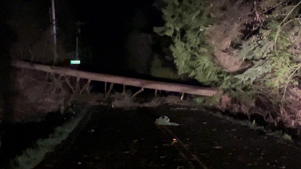 Here are the strongest recorded wind gusts across western Washington on Wednesday night