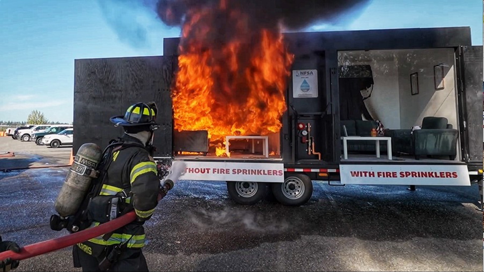 Having fire sprinklers installed is like having your own personal firefighter right there. Sponsored by the Fire Sprinkler Advisory Board of Puget Sound.