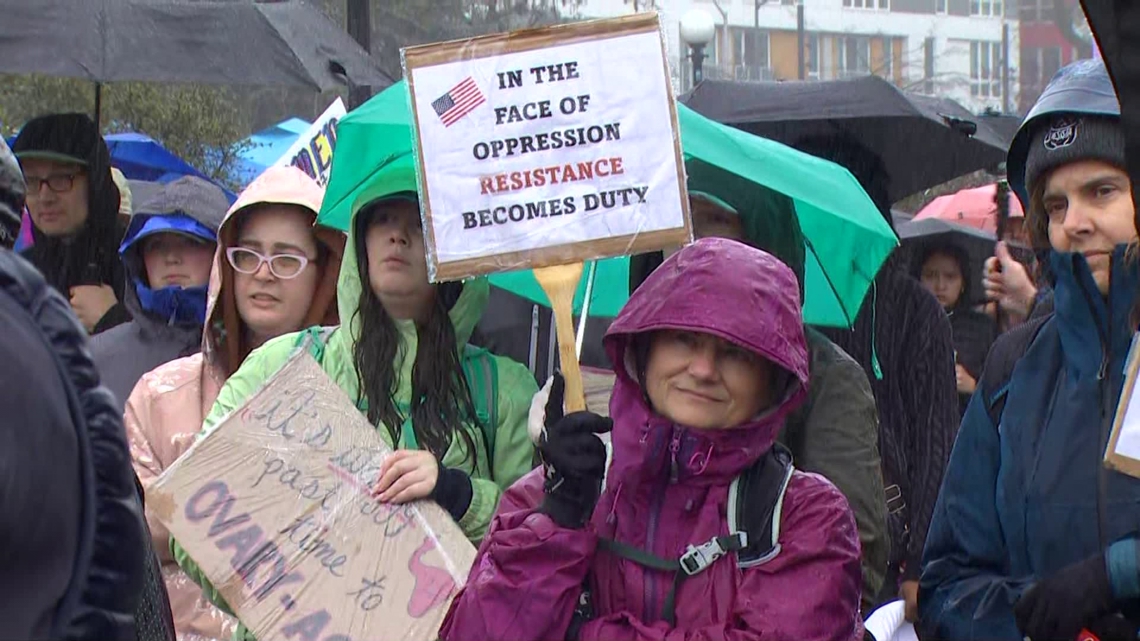 Seattle Women's March draws hundreds to Cal Anderson Park for rights rally