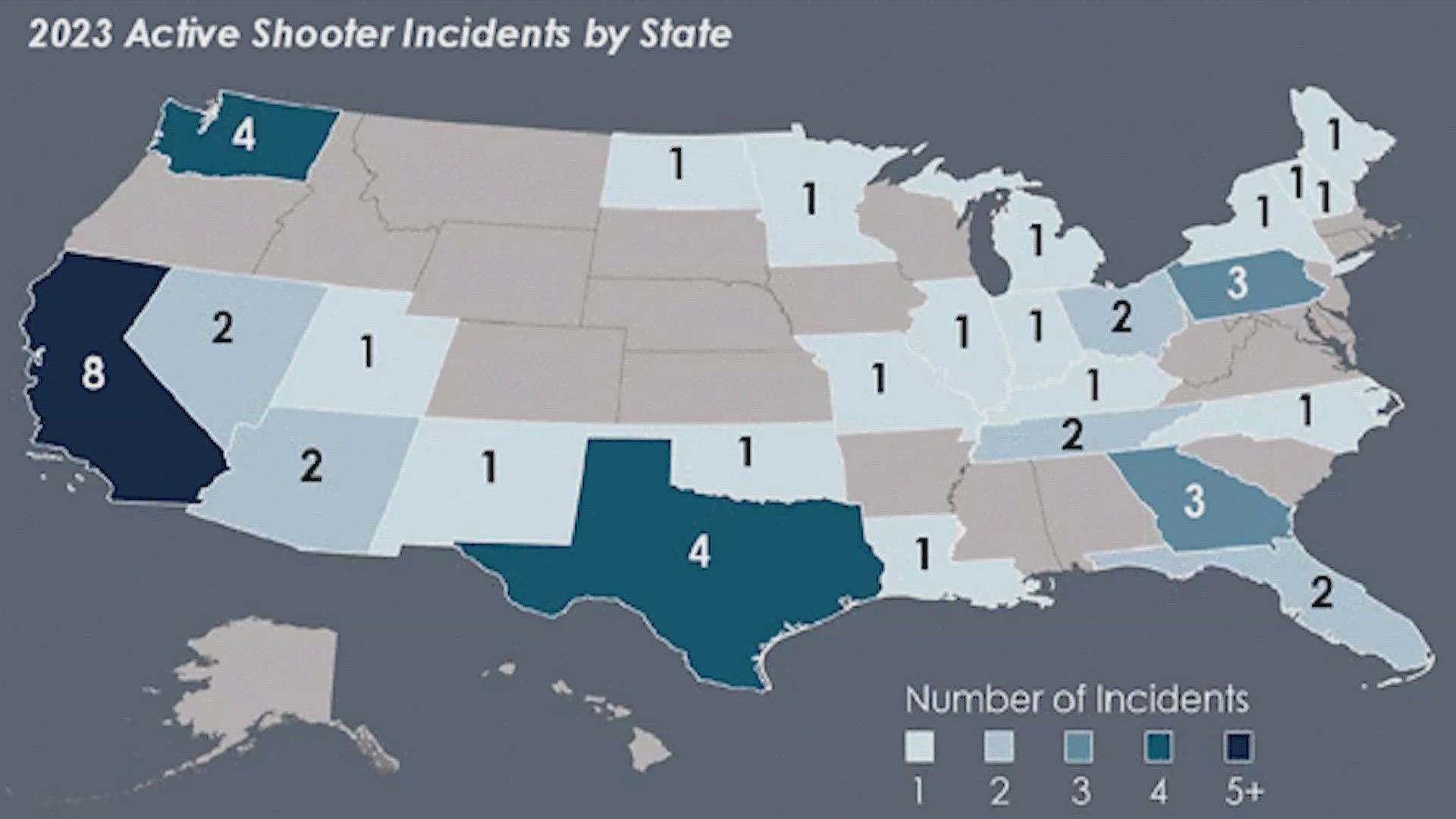 Washington tied with Texas for second highest number of active shooter ...