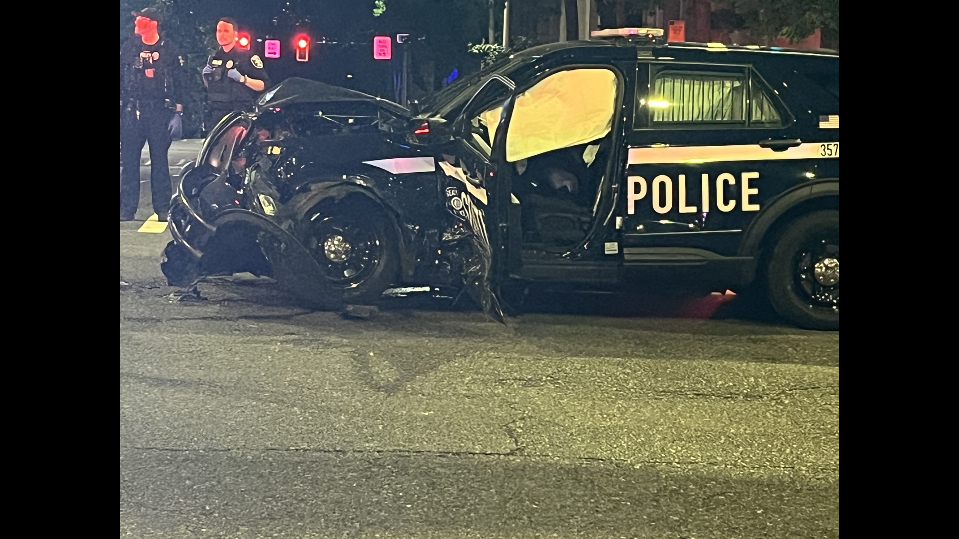 Seattle police car t-bones Uber after running red light, driver says ...