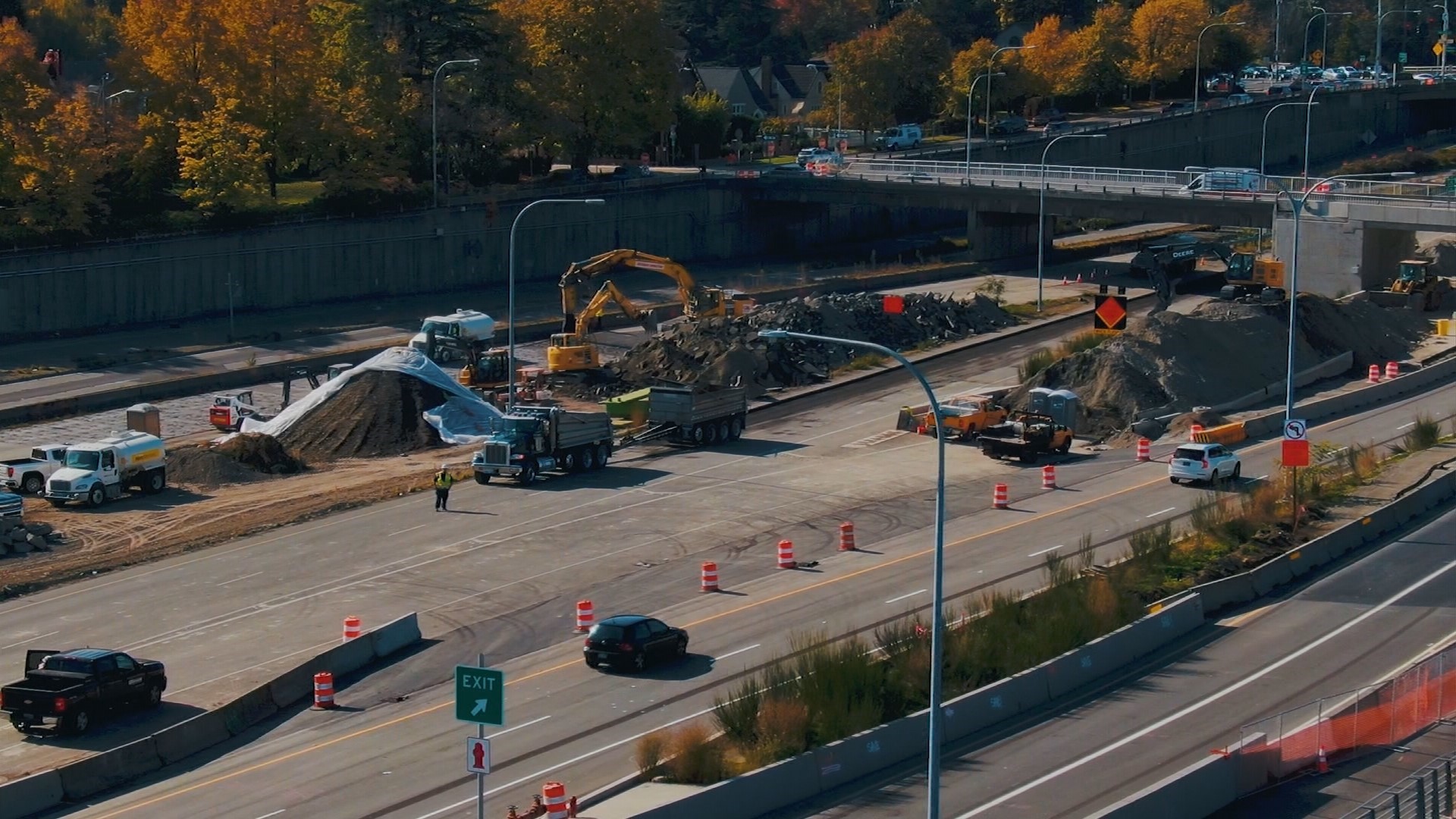 The busy roadway will be down to two lanes at multiple points.