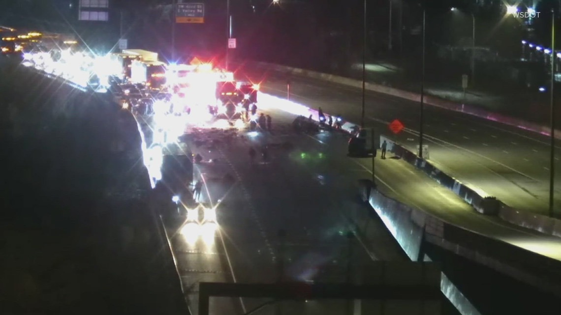 7-mile backup after fatal wrong-way crash on northbound SR 167 in