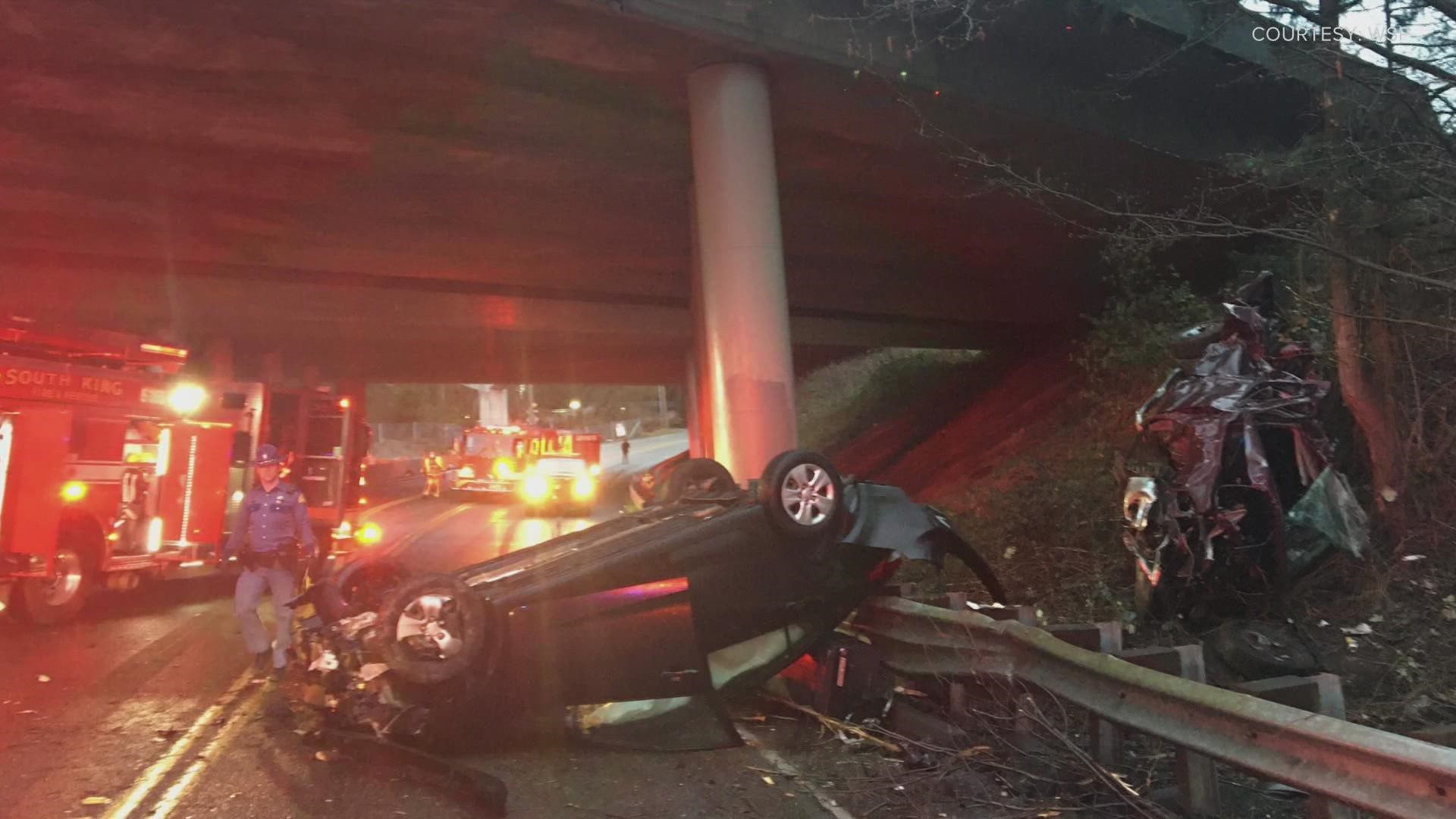 A multi-car crash on I-5 in Federal Way Sunday night left one person dead