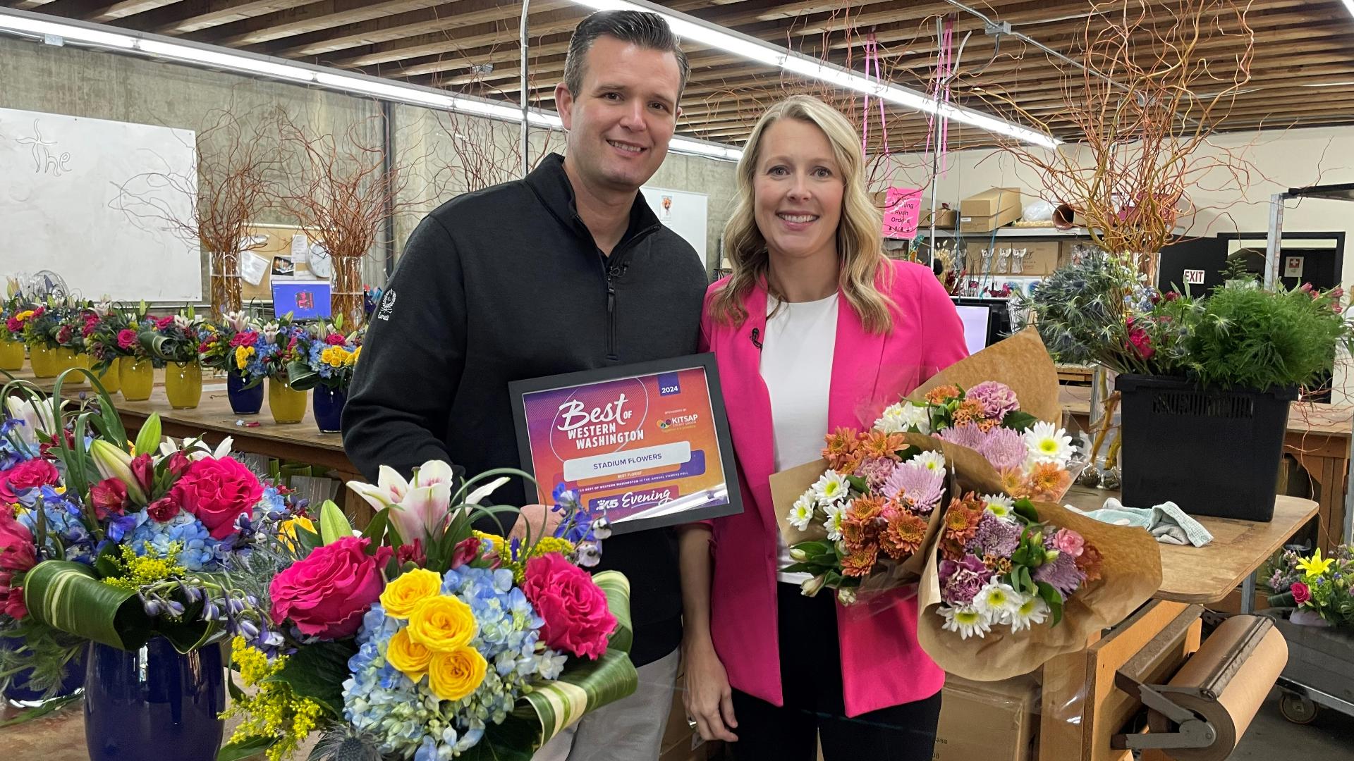 Stadium Flowers voted Best Florist in 2024's Best of Western Washington viewers poll. #k5evening