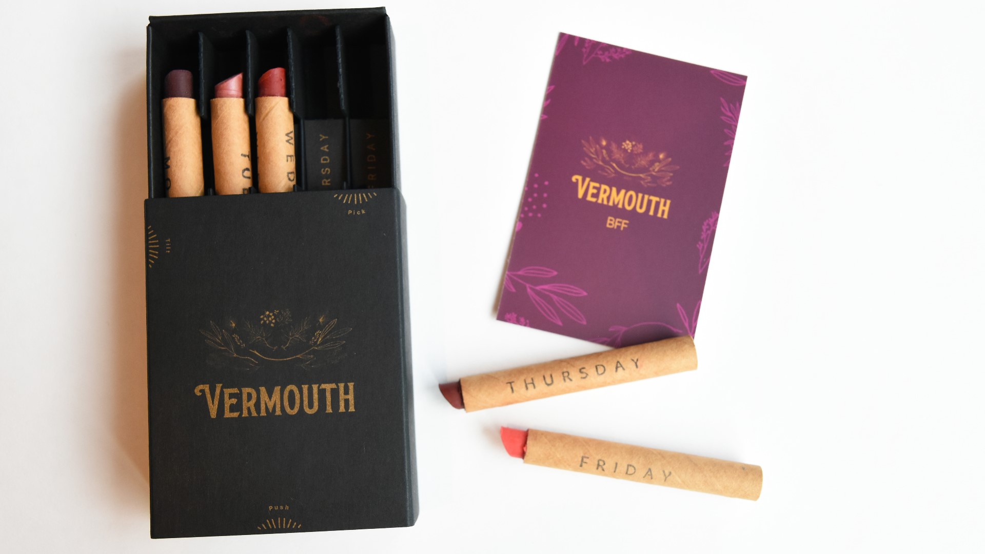 Vermouth's lipstick handles like a crayon and is 100 percent compostable. #k5evening