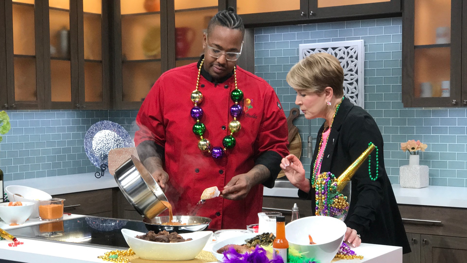 Chef Bryce "Buddah" Martin shows us how to eat our way through Mardi Gras with Crawfish Monica, Oxtail Stew, and of course ... a King Cake!