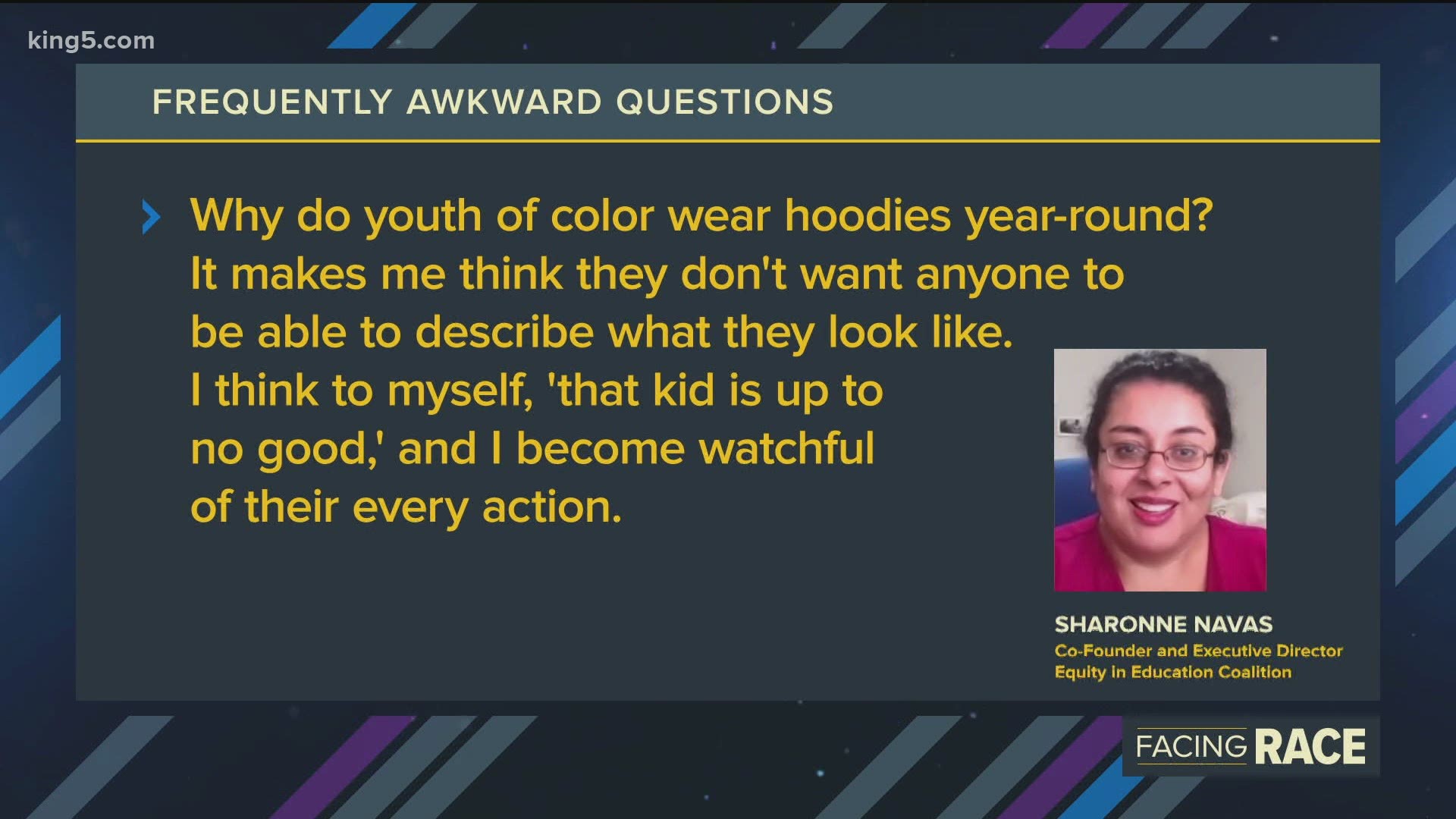 Sharonne Navas, executive director of the Equity in Education Coalition, weighs in on why youth of color wear hoodies year-round.