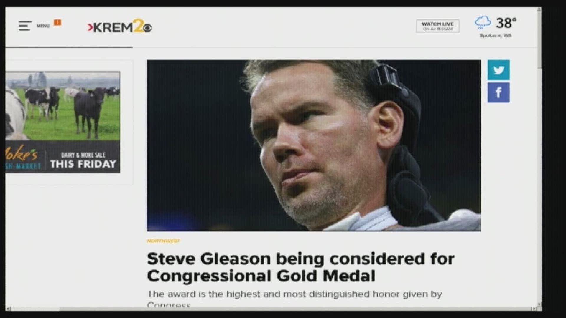 Steve Gleason considered for Congressional gold medal