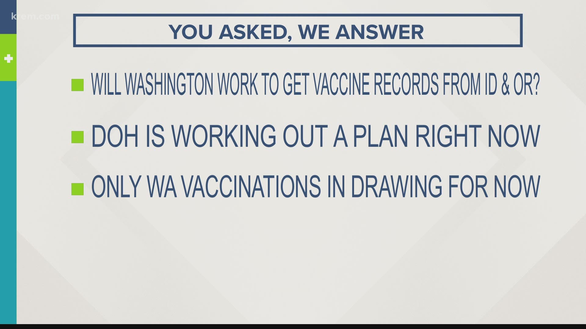 Are veterans eligible? After someone gets vaccinated, when do they become eligible? Here's what you need to know about the Washington vaccine lottery.