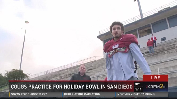 Cougs practice for Holiday Bowl in San Diego