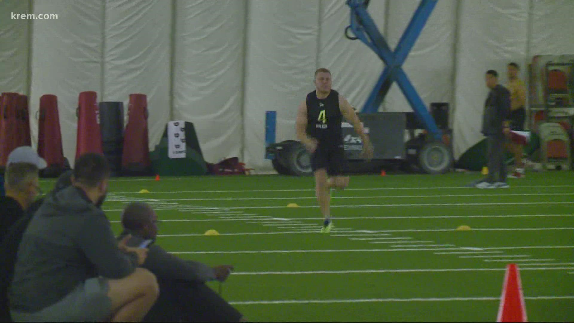 Washington State football held its pro day this morning giving players a final chance to make an impression on NFL scouts.