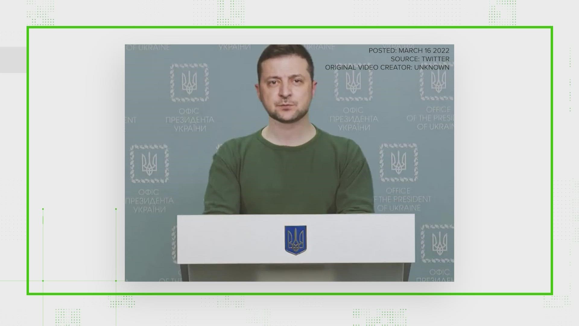A Ukrainian news channel aired a video claiming to show the President of Ukraine urging his people to surrender and people had a lot of questions.