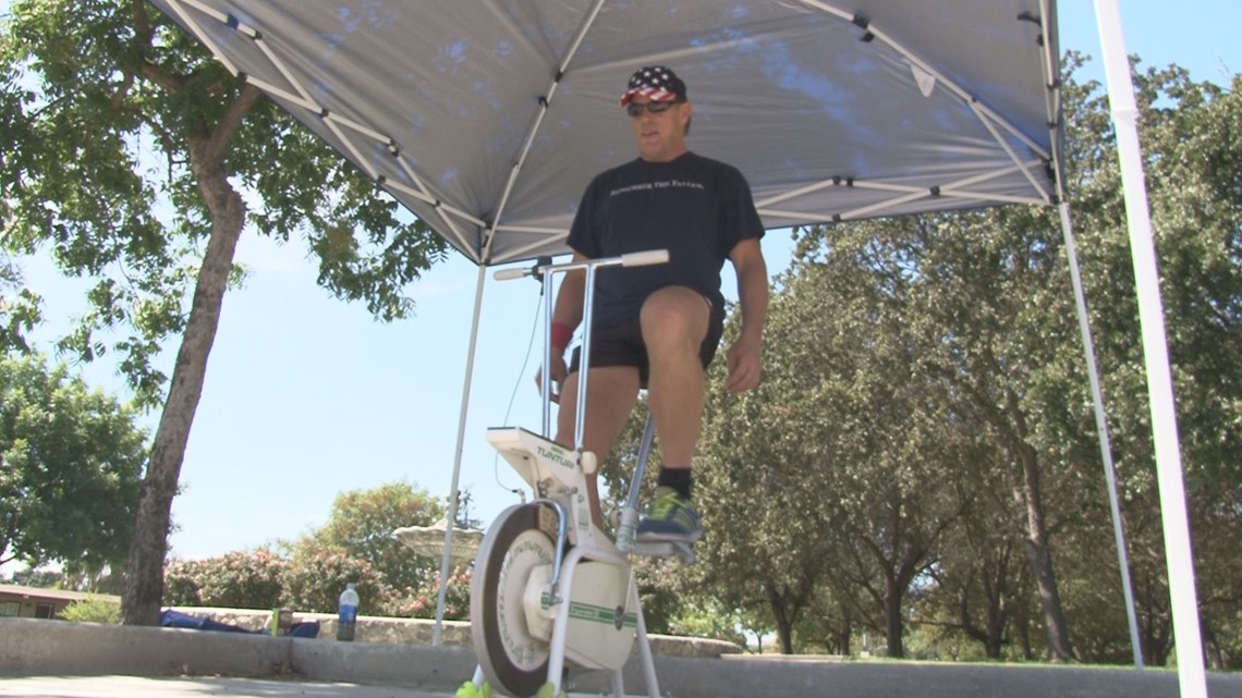 Pindiling Exercise Man pedaling exercise bike 250K miles for daughter's MS | king5.com
