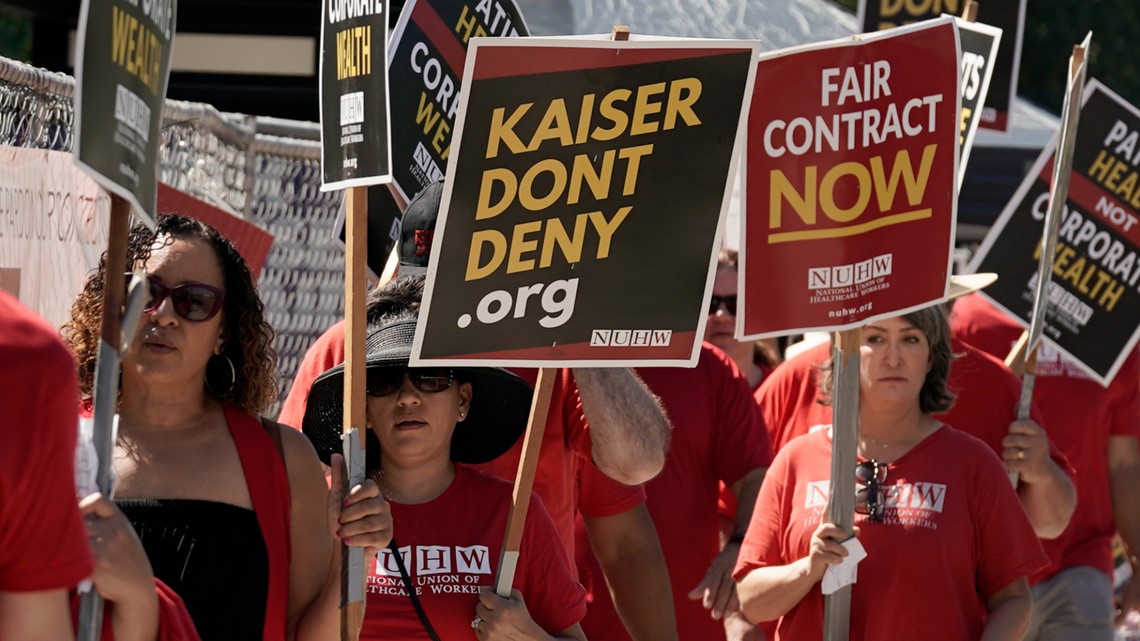 Thousands of Kaiser Permanente workers go on strike | king5.com