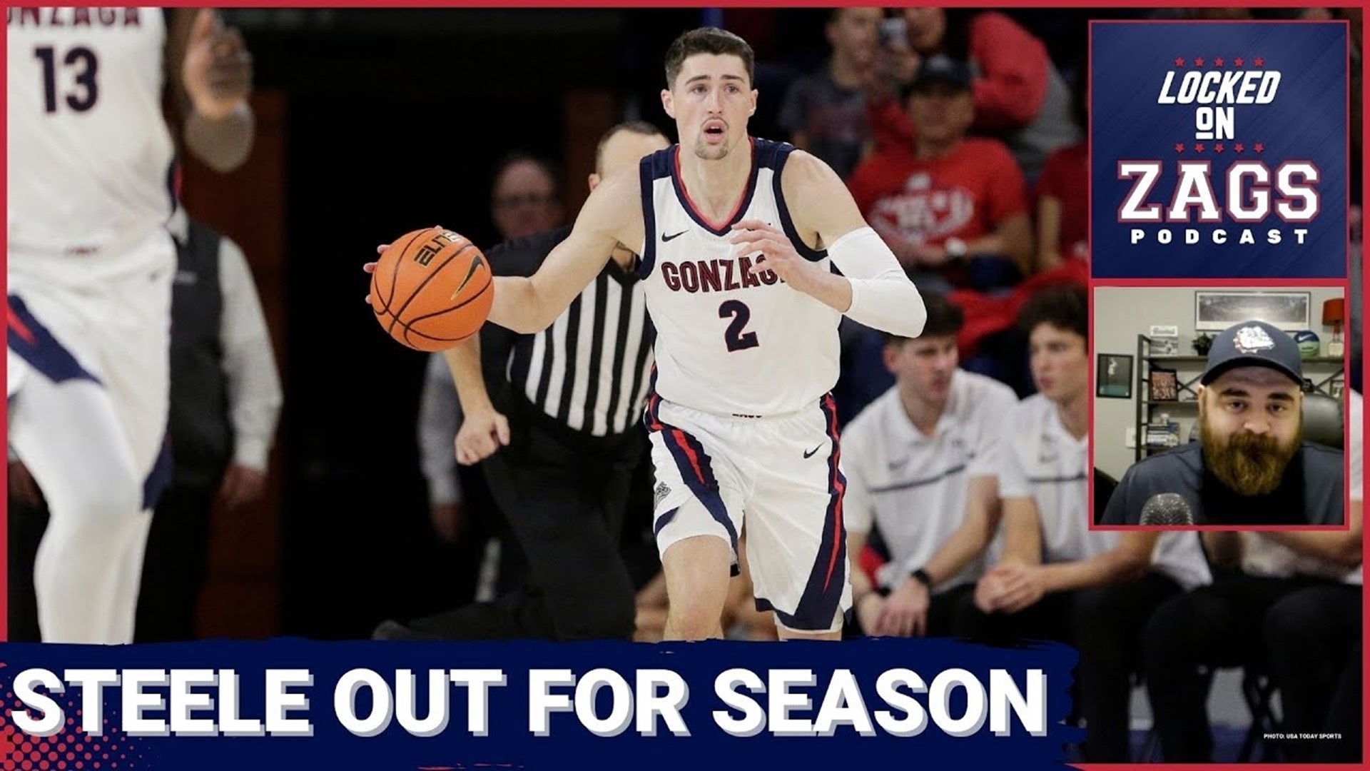 Gonzaga wing Steele Venters will miss the entire 2023-24 college basketball season with a knee injury, a devastating blow to Mark Few and the Zags.