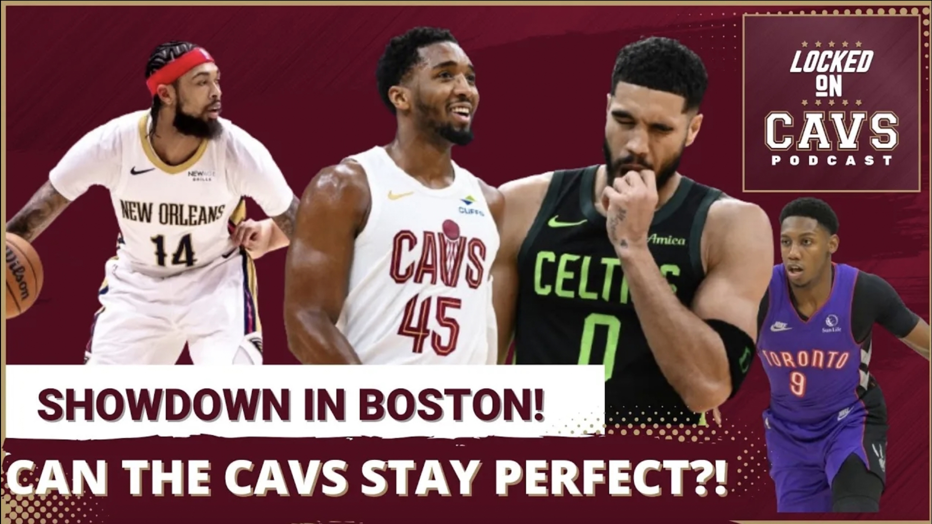 The Cavs will be putting their undefeated record on the line Tuesday night in Boston in one of the premier showdowns of the NBA season