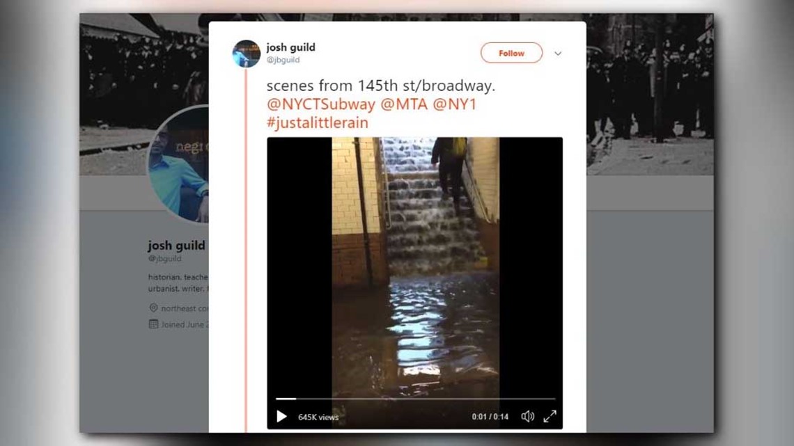 Watch: NYC flooding turns subway stairs into a waterfall | king5.com