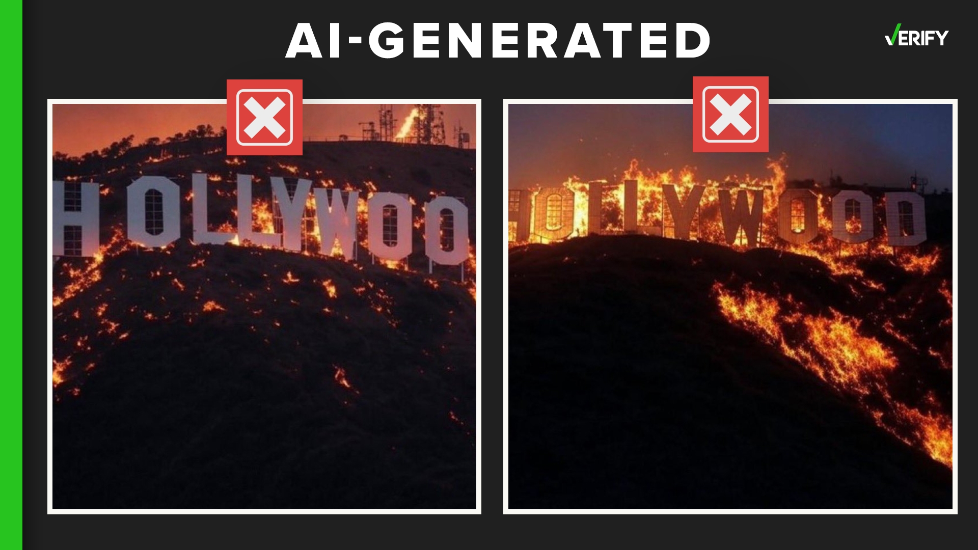 Images of the Hollywood sign on fire are fake | king5.com