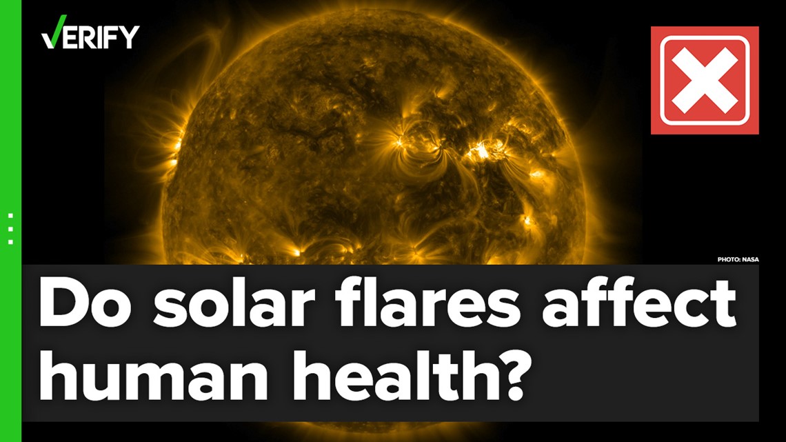 No, solar flares are not harmful to human health