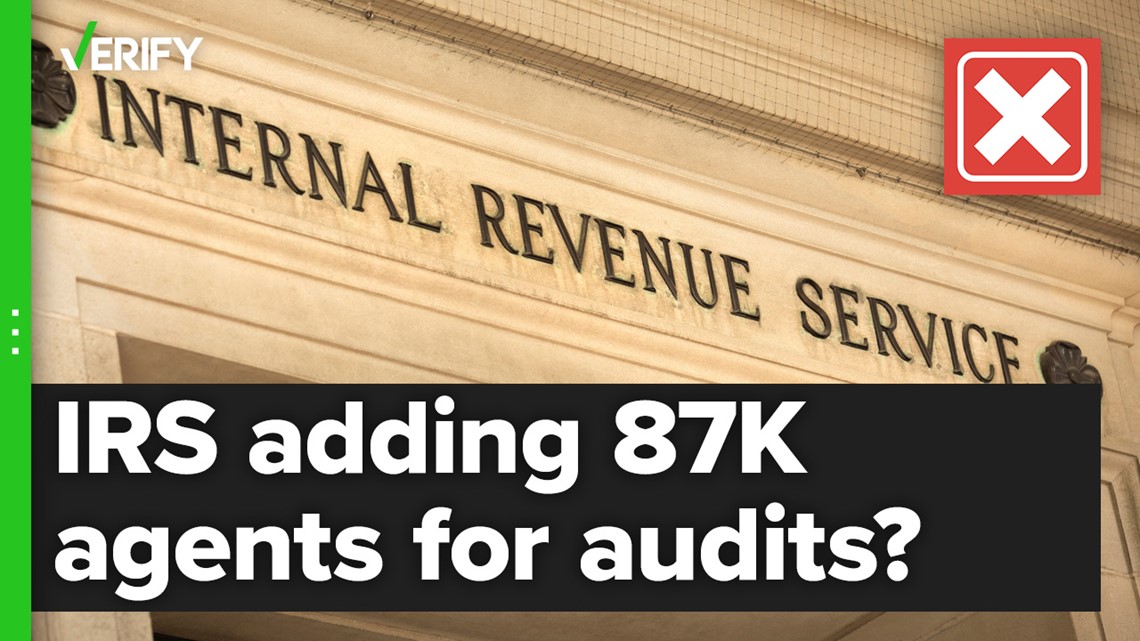 The IRS is not increasing audits by hiring 87K new agents