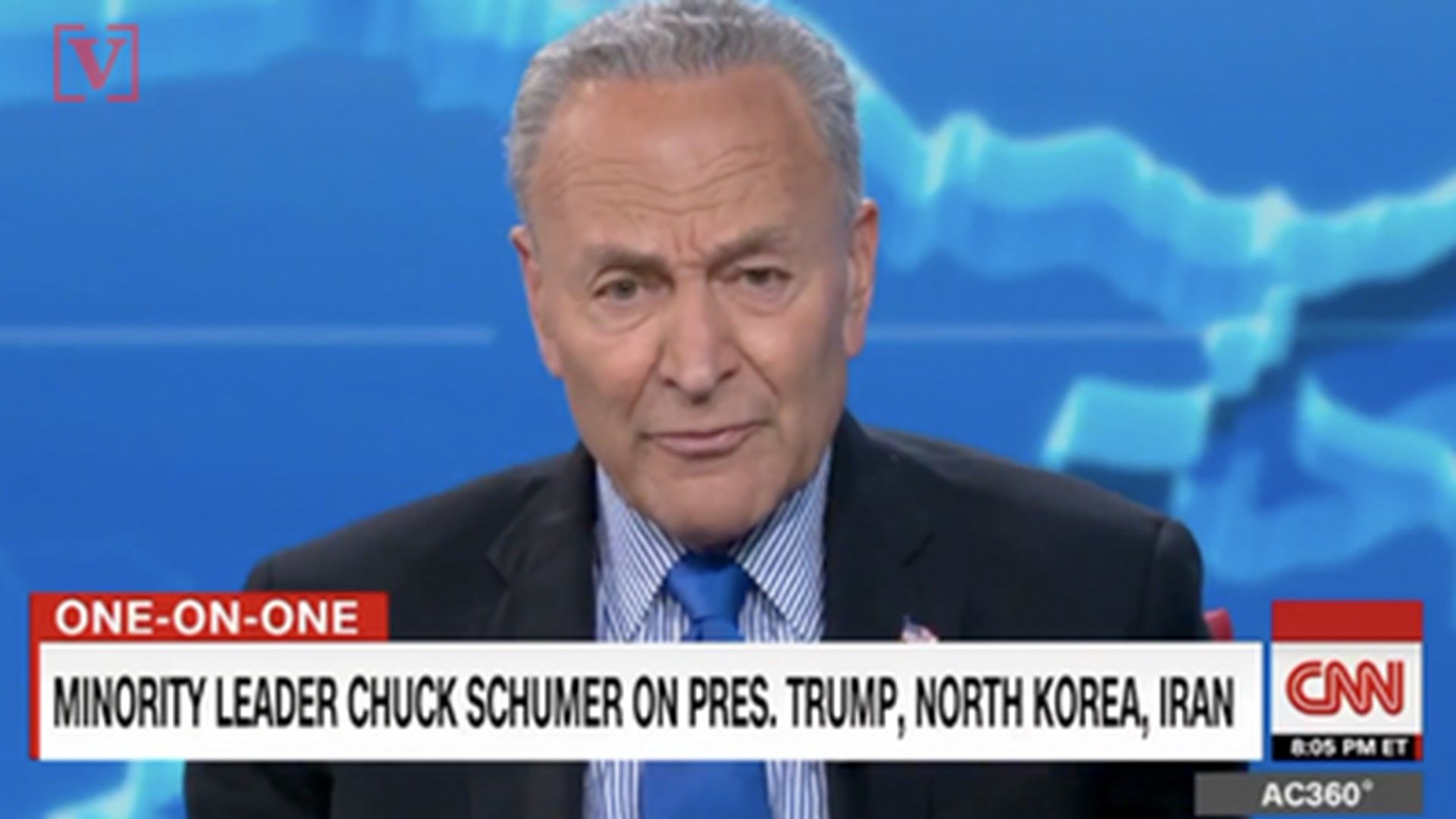 Senate Minority Leader Chuck Schumer is not holding back in his criticism of President Trump's meeting with Kim Jong Un. Veuer's Nick Cardona has that story.
