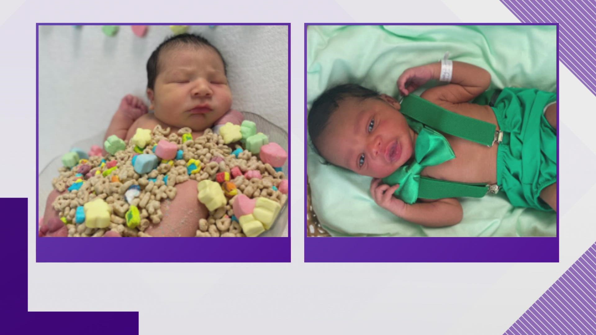 The nurses at the St. Francis Hospital-Memphis created a St. Paddy’s Day photo shoot for the newborns.