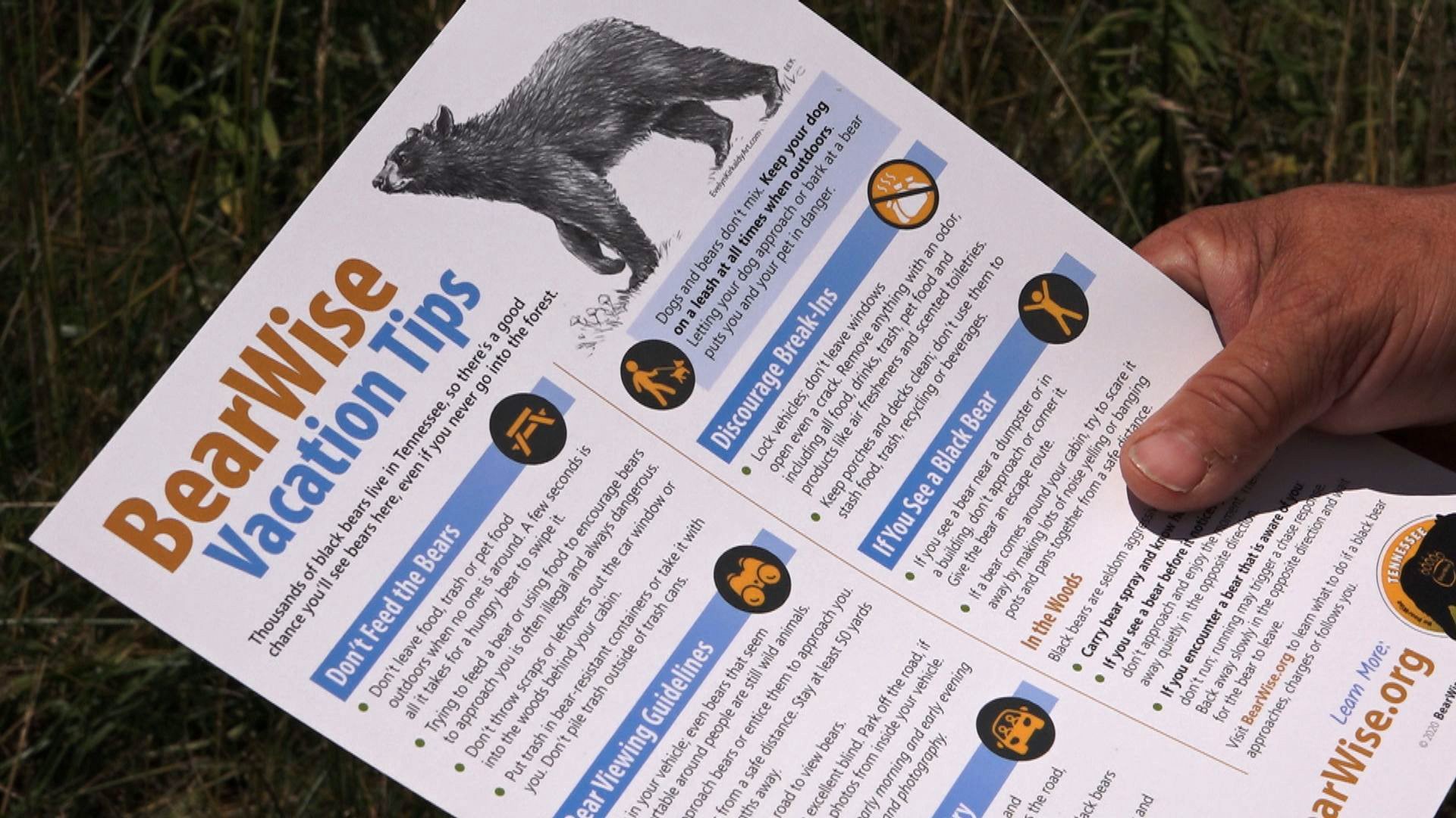 In areas around the Great Smoky Mountains, it's a never-ending struggle to educate tourists how to behave around bears. A new BearWise flier aims to help at lodging.