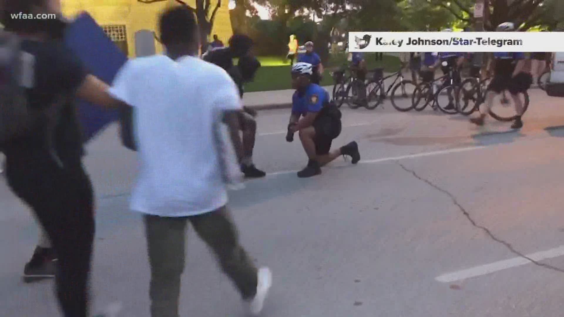 Fort Worth officer who knelt, was hugged during protest says people ...