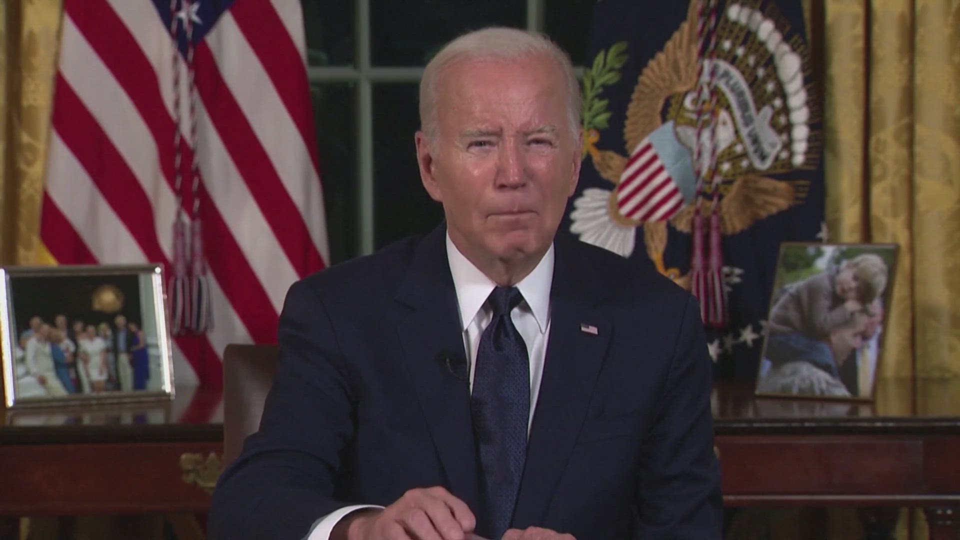 President Joe Biden addressed the nation Thursday night over the conflict in Israel.