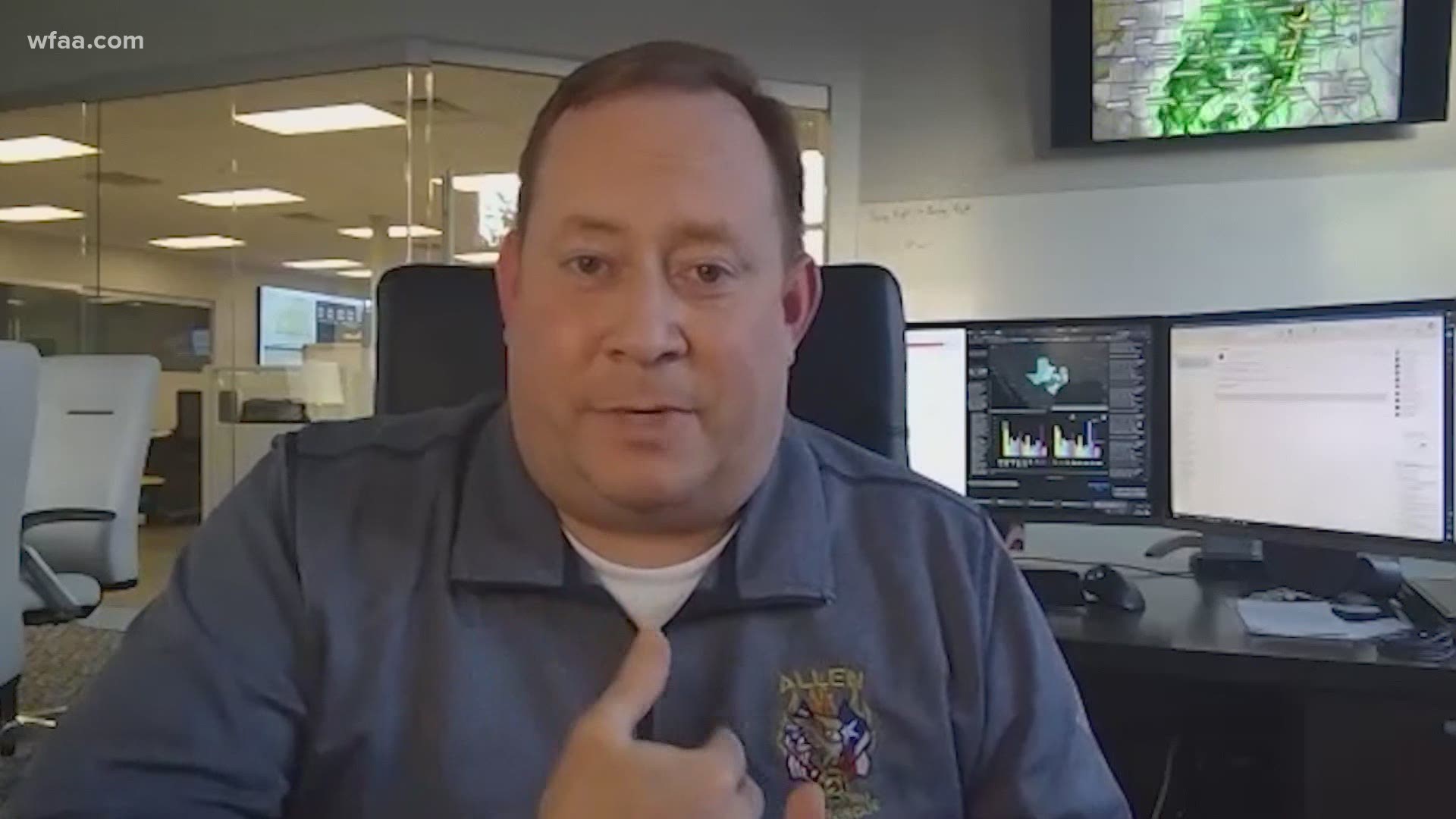 "It brings a lot of hope to the firefighters and to myself and hopefully to the public,” said Allen fire Chief Jonathan Boyd of his participation in vaccine trials.