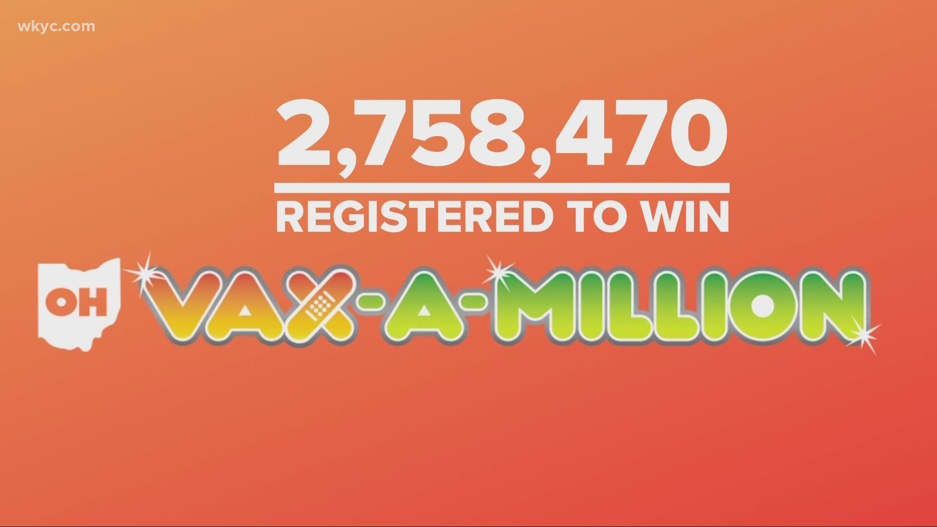 The Ohio vaccine lottery has 2.76 million people registered.  The winner of this week's drawing will be announced on Wednesday, May 26 at 7:29 p.m.