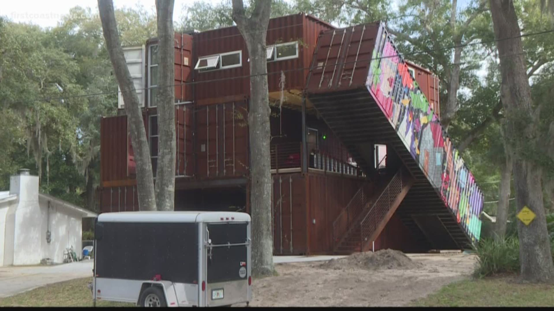 A St. Augustine house stands out because it's made out of shipping containers.
