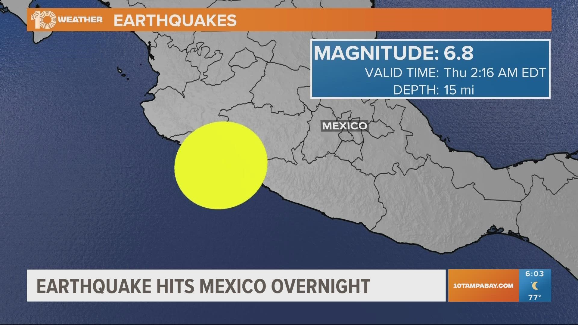The earthquake happened just after 2:15 a.m. this morning.