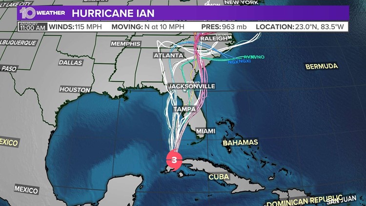 LIVE: Track Hurricane Ian using spaghetti models, forecast cone, alerts