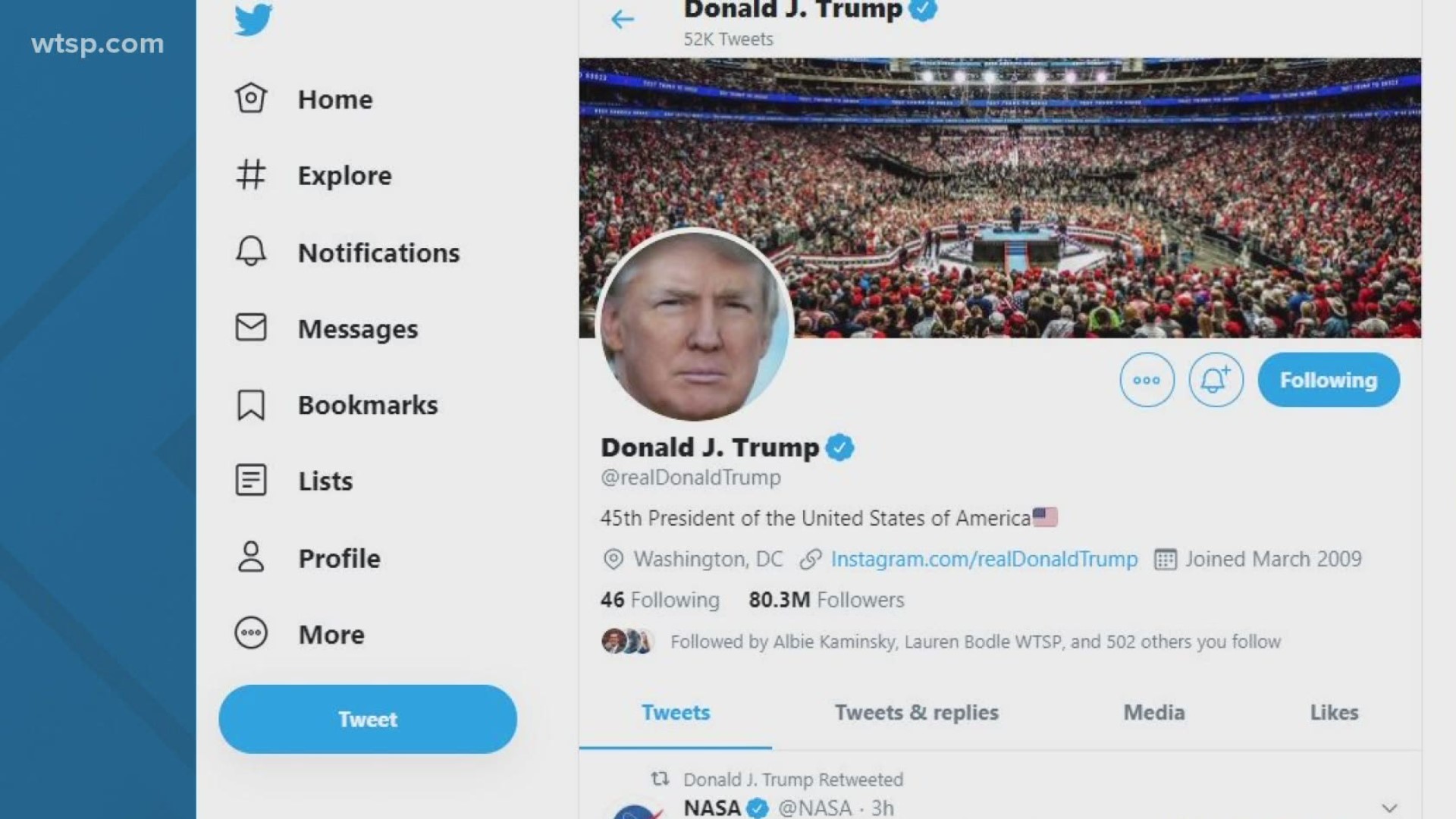 Donald J Trump Instagram Trump Escalates War Against Twitter Social Media Protections King5 Com