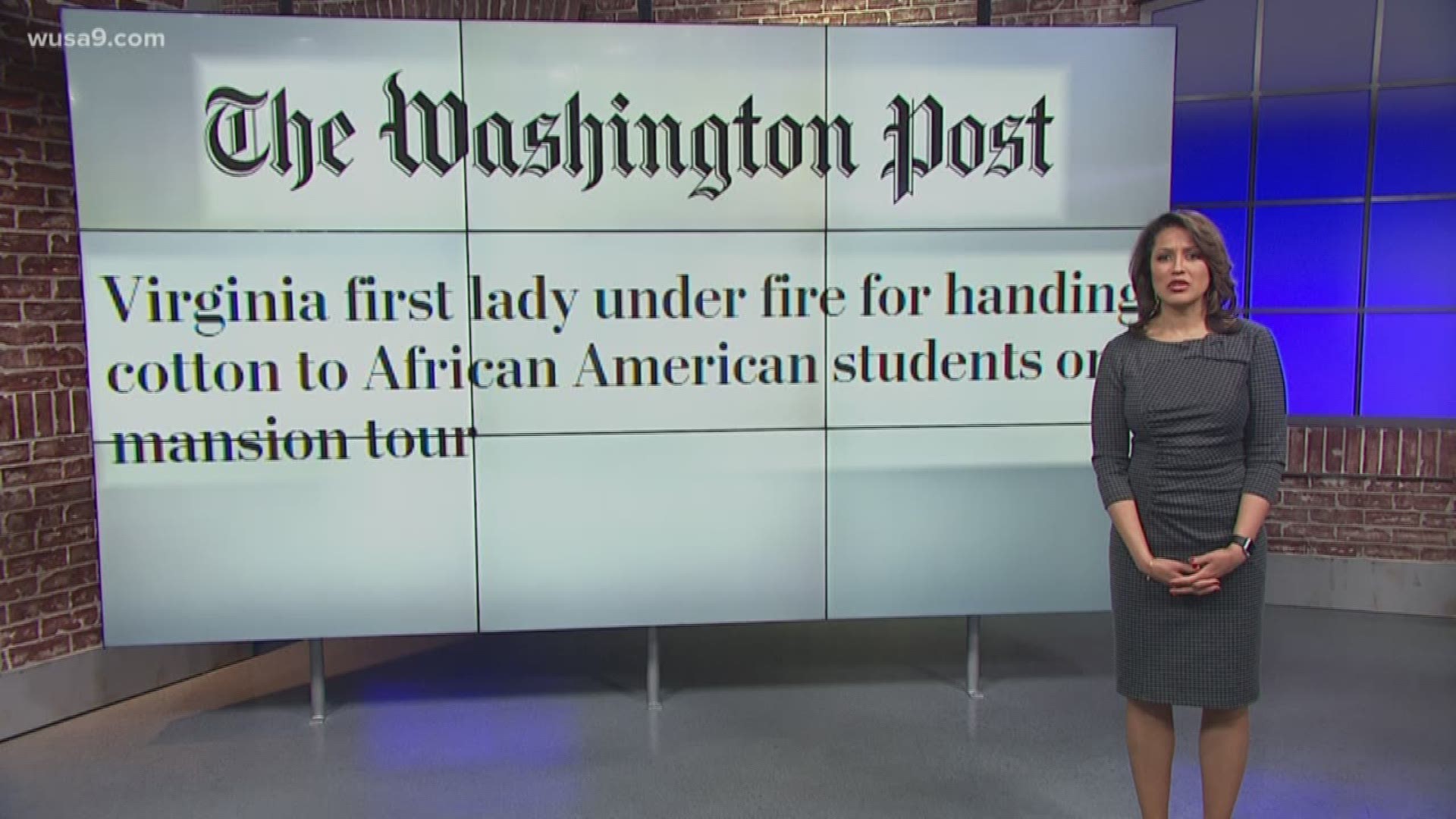 First lady of Virginia in hot water after handing cotton to African