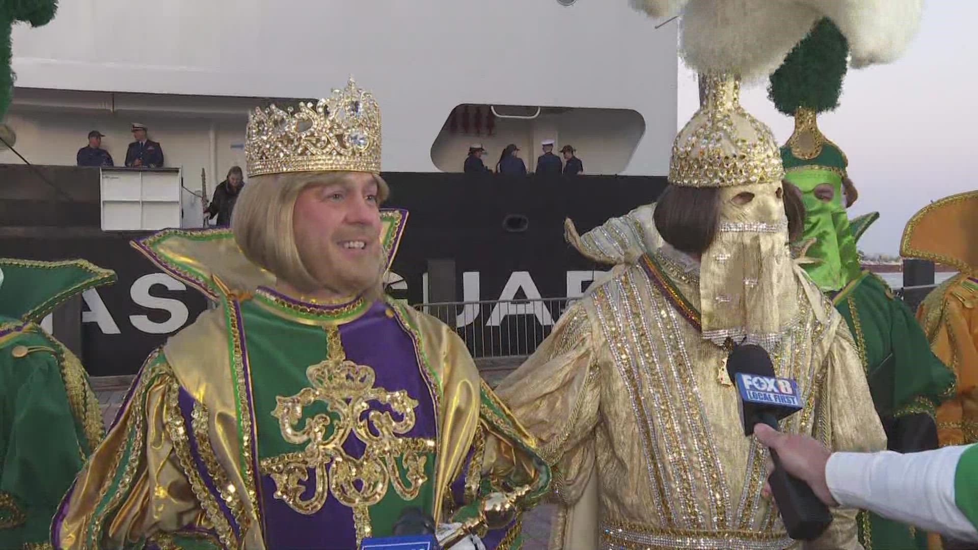 Rex is celebrating its 150th anniversary and the King arrived downtown Monday evening.